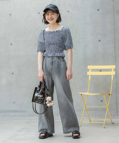 repipi armario（レピピ アルマリオ）の「ギンガムチェックシャーリングブラウス（シャツ/ブラウス・キッズ・ブラック/ベージュ/グリーン/オレンジ系その他・MEDIUM/LARGE）」の9枚目の写真