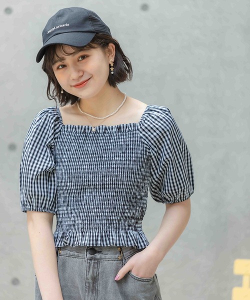 repipi armario（レピピ アルマリオ）の「ギンガムチェックシャーリングブラウス（シャツ/ブラウス・キッズ・ブラック/ベージュ/グリーン/オレンジ系その他・MEDIUM/LARGE）」の11枚目の写真