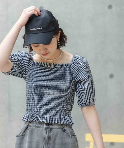 repipi armario（レピピ アルマリオ）の「ギンガムチェックシャーリングブラウス（シャツ/ブラウス・キッズ・ブラック/ベージュ/グリーン/オレンジ系その他・MEDIUM/LARGE）」の12枚目の写真