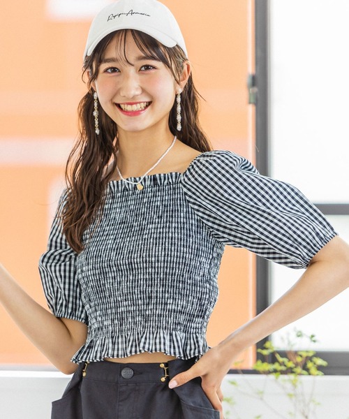 repipi armario（レピピ アルマリオ）の「ギンガムチェックシャーリングブラウス（シャツ/ブラウス・キッズ・ブラック/ベージュ/グリーン/オレンジ系その他・MEDIUM/LARGE）」の16枚目の写真