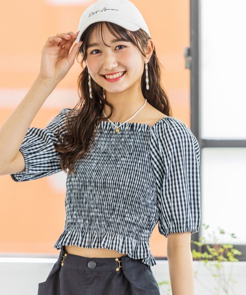 repipi armario（レピピ アルマリオ）の「ギンガムチェックシャーリングブラウス（シャツ/ブラウス・キッズ・ブラック/ベージュ/グリーン/オレンジ系その他・MEDIUM/LARGE）」の17枚目の写真