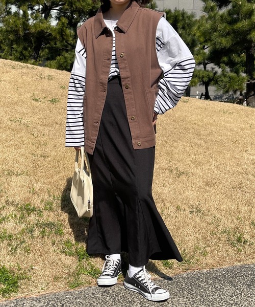 PairPair（ペアペア）の「アソートオーバージレ(ユニセックス)（ベスト・レディース・アイボリー/ダークインディゴブルー/モカ/オレンジ系その他・FREE）」の18枚目の写真