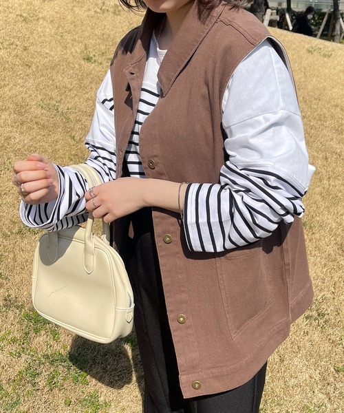 PairPair（ペアペア）の「アソートオーバージレ(ユニセックス)（ベスト・レディース・アイボリー/ダークインディゴブルー/モカ/オレンジ系その他・FREE）」の19枚目の写真