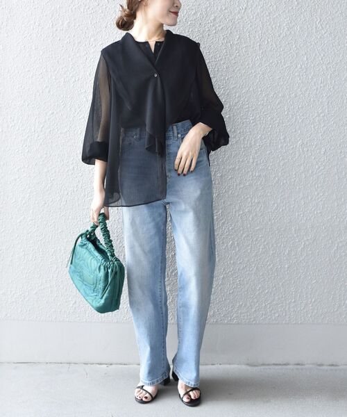 SHIPS（シップス）の「〈手洗い可能〉 ドット / ソリッド 2WAY タイ ブラウス（シャツ/ブラウス・レディース・ブラック/ベージュ/ダークグレー/ベージュ系その他・ONE SIZE）」の15枚目の写真