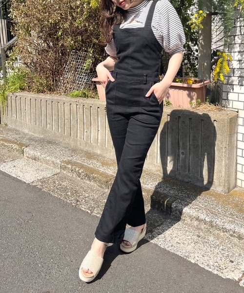 OLIVE des OLIVE(オリーブデオリーブ)の「フレアサロペット(サロペット/オーバーオール・レディース・ワンウォッシュ/ブラック・FREE)」の18枚目の写真
