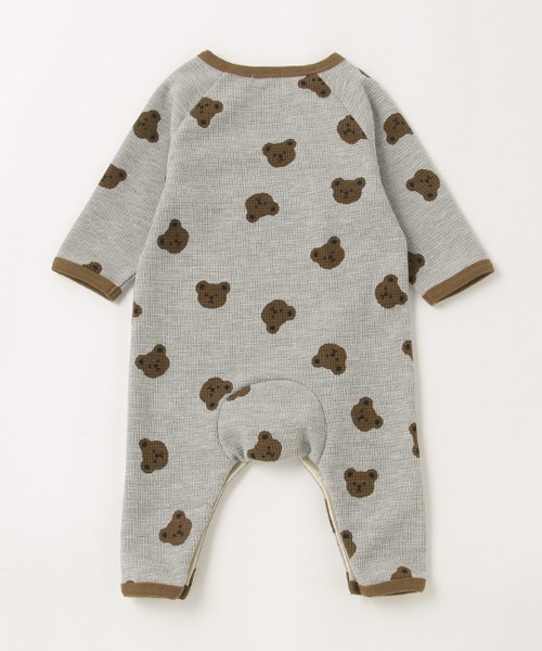 b・ROOM(ビールーム)の「くま総柄ワッフルカバーオール(ロンパース・キッズ・ベージュ/トップグレー/アイボリー・80cm/70cm)」の7枚目の写真