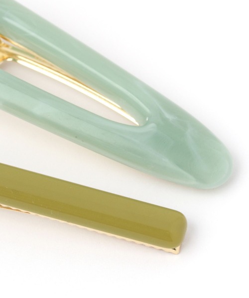 studio CLIP（スタディオクリップ）の「2SETぷっくりカラーピン（ヘアピン・レディース・ブラウン/グリーン・FREE）」の3枚目の写真