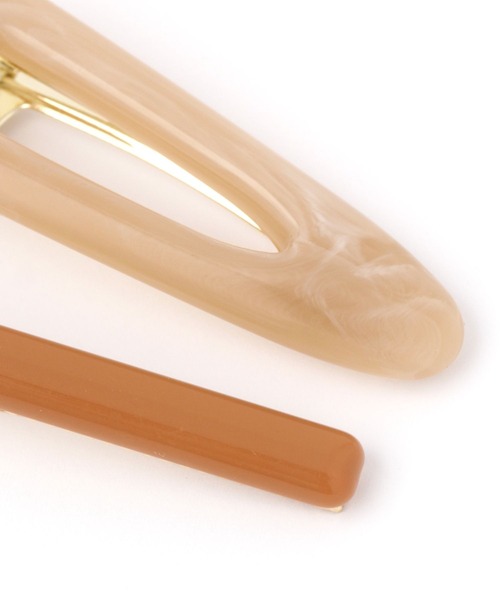 studio CLIP（スタディオクリップ）の「2SETぷっくりカラーピン（ヘアピン・レディース・ブラウン/グリーン・FREE）」の6枚目の写真