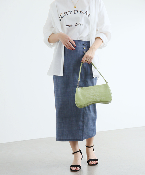 La TOTALITE(ラトータリテ)の「デニムタイトスカート(デニムスカート・レディース・ベージュ/ネイビー・36/38)」の6枚目の写真