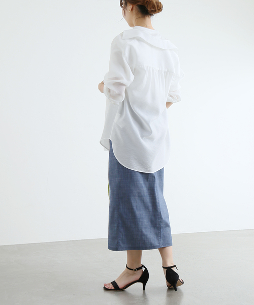 La TOTALITE(ラトータリテ)の「デニムタイトスカート(デニムスカート・レディース・ベージュ/ネイビー・36/38)」の7枚目の写真