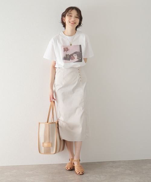 La TOTALITE(ラトータリテ)の「デニムタイトスカート(デニムスカート・レディース・ベージュ/ネイビー・36/38)」の13枚目の写真