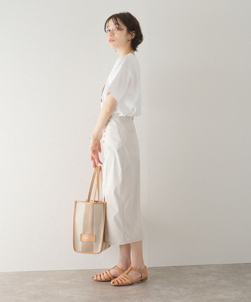 La TOTALITE(ラトータリテ)の「デニムタイトスカート(デニムスカート・レディース・ベージュ/ネイビー・36/38)」の14枚目の写真