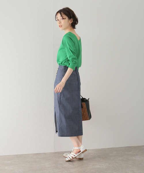 La TOTALITE(ラトータリテ)の「デニムタイトスカート(デニムスカート・レディース・ベージュ/ネイビー・36/38)」の16枚目の写真