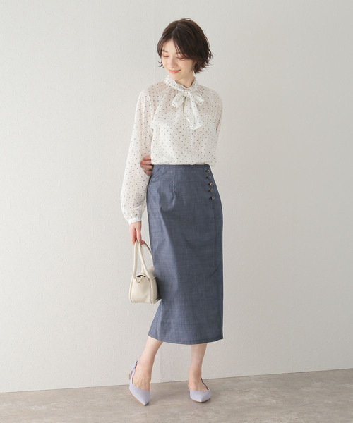 La TOTALITE(ラトータリテ)の「デニムタイトスカート(デニムスカート・レディース・ベージュ/ネイビー・36/38)」の17枚目の写真