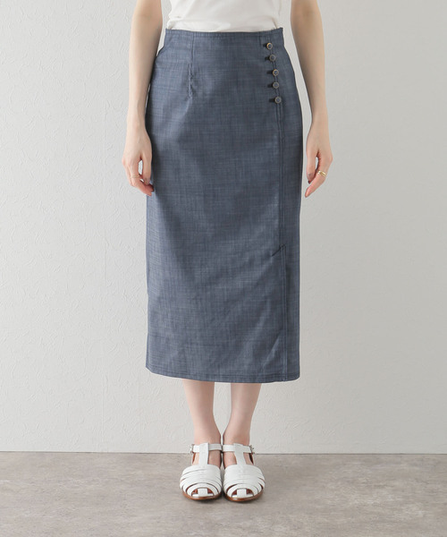 La TOTALITE(ラトータリテ)の「デニムタイトスカート(デニムスカート・レディース・ベージュ/ネイビー・36/38)」の19枚目の写真