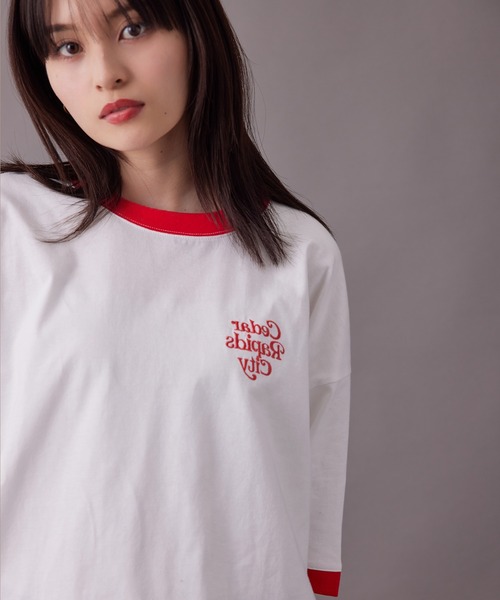 re_k by JUNRED（レクバイジュンレッド）の「【 re_k by JUNRED 】リンガーグラフィックTシャツ（Tシャツ/カットソー・メンズ・ホワイト/ホワイト系その他/チャコールグレー・S/M/L）」の19枚目の写真