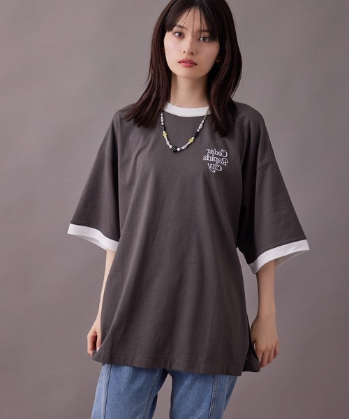 セール】【 re_k by JUNRED 】リンガーグラフィックTシャツ（Tシャツ