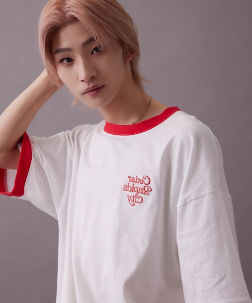 re_k by JUNRED（レクバイジュンレッド）の「【 re_k by JUNRED 】リンガーグラフィックTシャツ（Tシャツ/カットソー・メンズ・ホワイト/ホワイト系その他/チャコールグレー・S/M/L）」の14枚目の写真