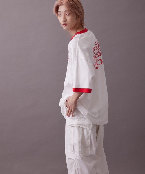 re_k by JUNRED（レクバイジュンレッド）の「【 re_k by JUNRED 】リンガーグラフィックTシャツ（Tシャツ/カットソー・メンズ・ホワイト/ホワイト系その他/チャコールグレー・S/M/L）」の21枚目の写真