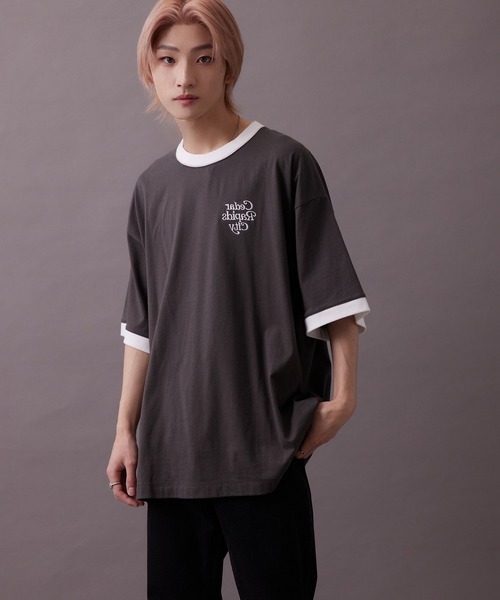 セール】【 re_k by JUNRED 】リンガーグラフィックTシャツ（Tシャツ