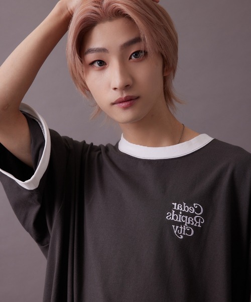 re_k by JUNRED（レクバイジュンレッド）の「【 re_k by JUNRED 】リンガーグラフィックTシャツ（Tシャツ/カットソー・メンズ・ホワイト/ホワイト系その他/チャコールグレー・S/M/L）」の16枚目の写真