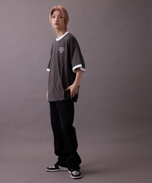 re_k by JUNRED（レクバイジュンレッド）の「【 re_k by JUNRED 】リンガーグラフィックTシャツ（Tシャツ/カットソー・メンズ・ホワイト/ホワイト系その他/チャコールグレー・S/M/L）」の22枚目の写真