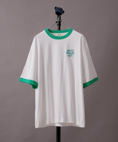 re_k by JUNRED（レクバイジュンレッド）の「【 re_k by JUNRED 】リンガーグラフィックTシャツ（Tシャツ/カットソー・メンズ・ホワイト/ホワイト系その他/チャコールグレー・S/M/L）」の8枚目の写真