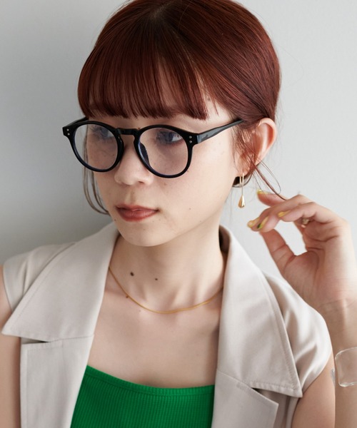 DISCOAT（ディスコート）の「防曇BLcutボストン眼鏡（メガネ・レディース・ブラック/ブラウン・FREE）」の2枚目の写真