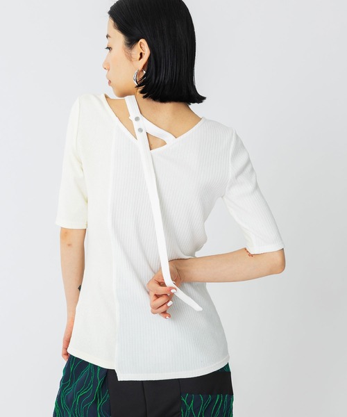 UNITED TOKYO(ユナイテッドトウキョウ)の「ホルターアシメカットソー(Tシャツ/カットソー・レディース・アイボリー/ブラック/ブルー・FREE)」の16枚目の写真