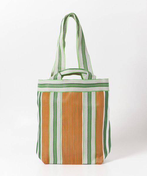 URBAN RESEARCH（アーバンリサーチ）の「W HANDLE STRIPE TOTE（トートバッグ・レディース・ブラック系その他/パープル系その他/オレンジ系その他・-）」の8枚目の写真