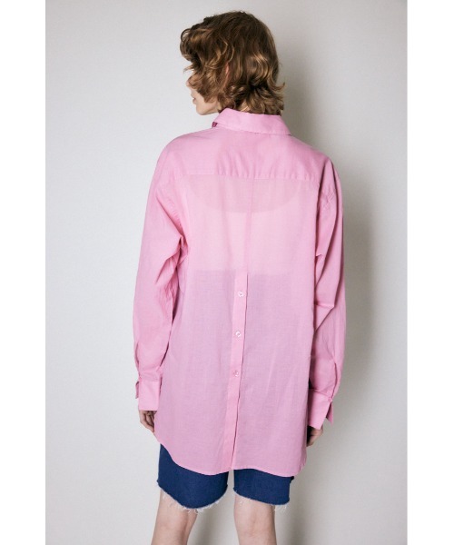 MOUSSY(マウジー)の「SHEER SLIT シャツ(シャツ/ブラウス・レディース・ピンク/アイボリー/ダークブラウン・FREE)」の6枚目の写真