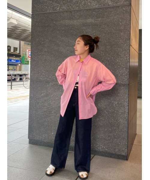 MOUSSY(マウジー)の「SHEER SLIT シャツ(シャツ/ブラウス・レディース・ピンク/アイボリー/ダークブラウン・FREE)」の19枚目の写真