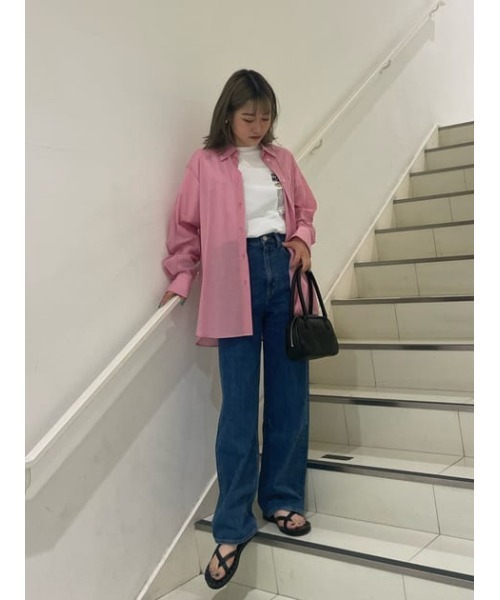 MOUSSY(マウジー)の「SHEER SLIT シャツ(シャツ/ブラウス・レディース・ピンク/アイボリー/ダークブラウン・FREE)」の20枚目の写真