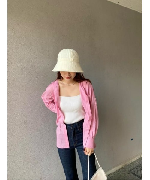 MOUSSY(マウジー)の「SHEER SLIT シャツ(シャツ/ブラウス・レディース・ピンク/アイボリー/ダークブラウン・FREE)」の22枚目の写真