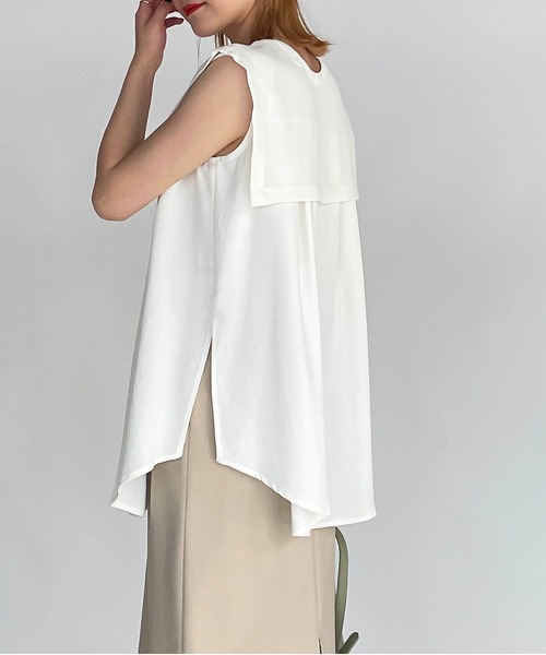 PICCIN(ピッチン)の「前後2WAYセーラーカラーノースリブラウス(シャツ/ブラウス・レディース・ブラック/オフホワイト/イエロー・M/L)」の9枚目の写真