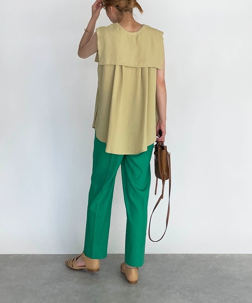 PICCIN(ピッチン)の「前後2WAYセーラーカラーノースリブラウス(シャツ/ブラウス・レディース・ブラック/オフホワイト/イエロー・M/L)」の7枚目の写真