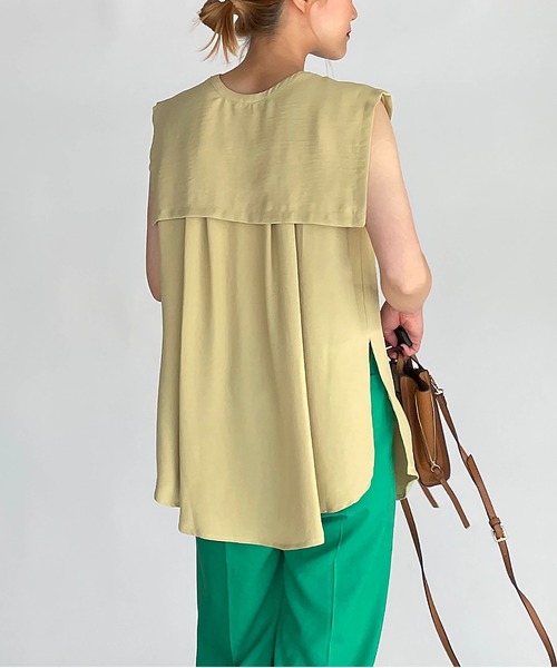 PICCIN(ピッチン)の「前後2WAYセーラーカラーノースリブラウス(シャツ/ブラウス・レディース・ブラック/オフホワイト/イエロー・M/L)」の17枚目の写真