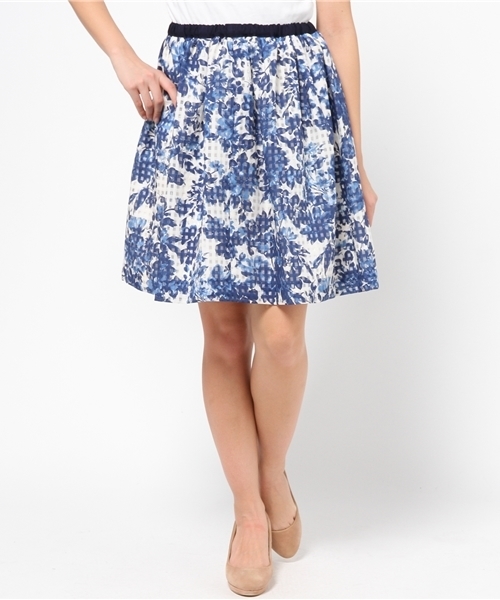 La TOTALITE（ラトータリテ）の「フラワーオーガンチェックスカート。（スカート・レディース・ブルー系その他/イエロー・FREE）」の12枚目の写真