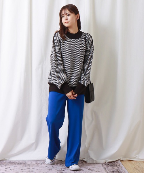 libelle more（リベル モア）の「ジャガード柄ハイネックオーバーニット（ニット/セーター・レディース・ブラック/イエロー/オレンジ/アイボリー・M/L）」の20枚目の写真