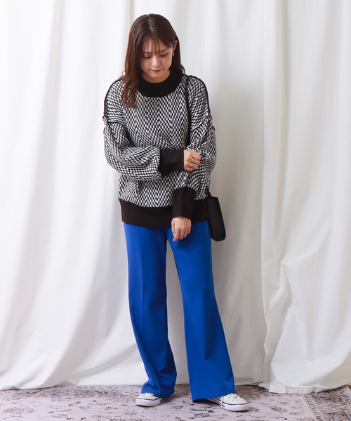 libelle more（リベル モア）の「ジャガード柄ハイネックオーバーニット（ニット/セーター・レディース・ブラック/イエロー/オレンジ/アイボリー・M/L）」の19枚目の写真