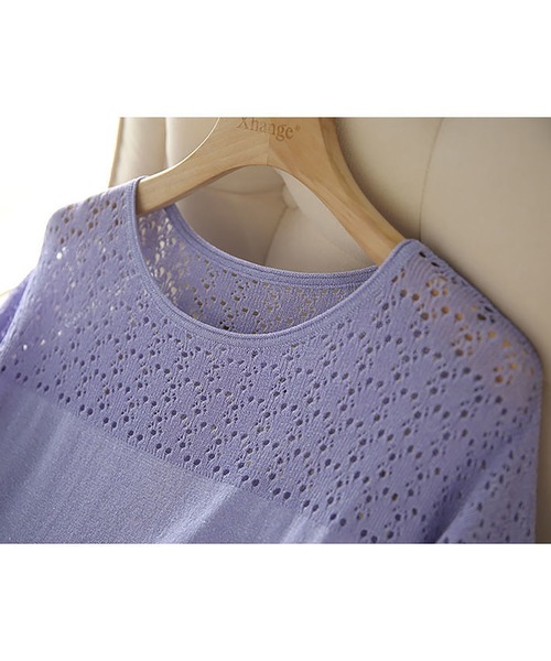 LOPASS(ロパス)の「ハーフスリーブ クルーネックトップス/Tシャツ(Tシャツ/カットソー・レディース・パープル/ピンク/ブルー/グリーン・FREE)」の18枚目の写真