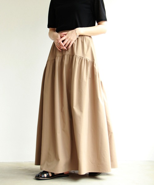 notch.（ノッチ）の「イレギュラーティアードマキシスカート（スカート・レディース・ブラック/ブラウン/オフホワイト・TM/M）」の9枚目の写真