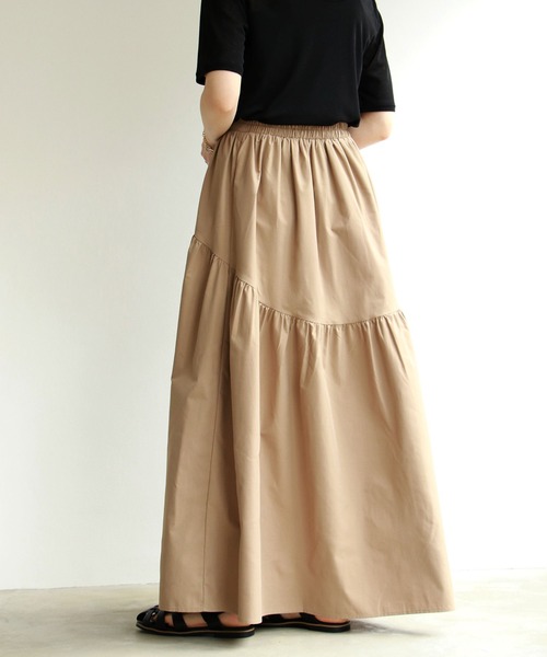 notch.（ノッチ）の「イレギュラーティアードマキシスカート（スカート・レディース・ブラック/ブラウン/オフホワイト・TM/M）」の16枚目の写真