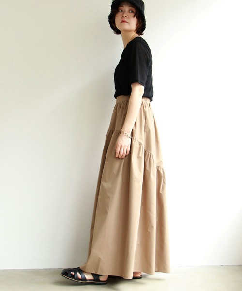 notch.（ノッチ）の「イレギュラーティアードマキシスカート（スカート・レディース・ブラック/ブラウン/オフホワイト・TM/M）」の6枚目の写真