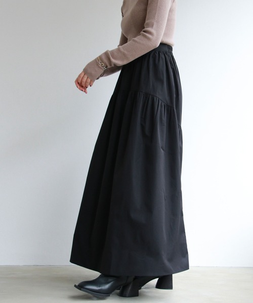 notch.（ノッチ）の「イレギュラーティアードマキシスカート（スカート・レディース・ブラック/ブラウン/オフホワイト・TM/M）」の4枚目の写真