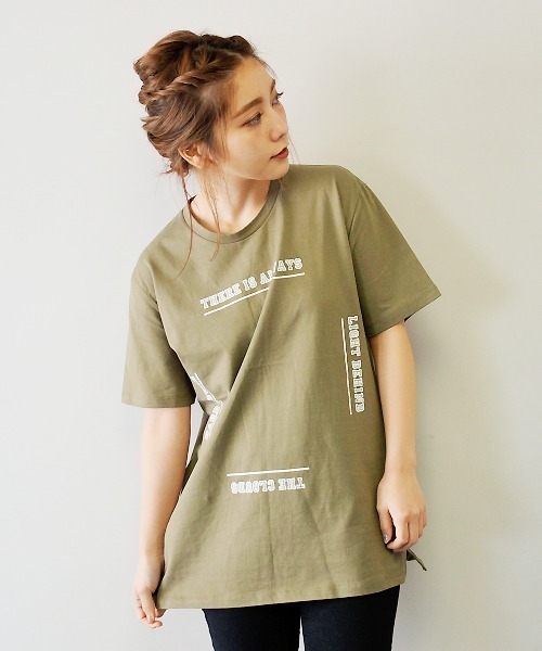 hardcover（ハードカバー）の「hardcover/ﾛｺﾞTEE2（Tシャツ/カットソー・レディース・ブラック/オリーブ/ネイビー・MEDIUM/SMALL）」の3枚目の写真