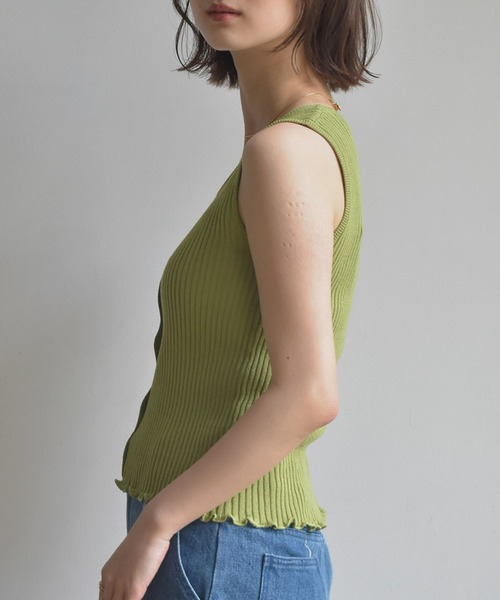 RETRO GIRL(レトロガール)の「リブニットタンク(ニット/セーター・レディース・ホワイト/ブラック/ダークブラウン/グリーン/ダークオレンジ/ブルー系その他/オレンジ系その他・FREE)」の10枚目の写真