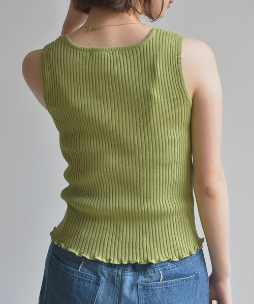 RETRO GIRL(レトロガール)の「リブニットタンク(ニット/セーター・レディース・ホワイト/ブラック/ダークブラウン/グリーン/ダークオレンジ/ブルー系その他/オレンジ系その他・FREE)」の11枚目の写真