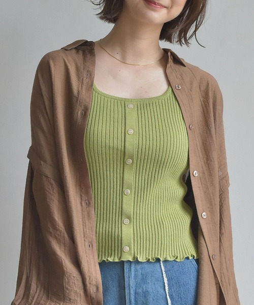 RETRO GIRL(レトロガール)の「リブニットタンク(ニット/セーター・レディース・ホワイト/ブラック/ダークブラウン/グリーン/ダークオレンジ/ブルー系その他/オレンジ系その他・FREE)」の12枚目の写真