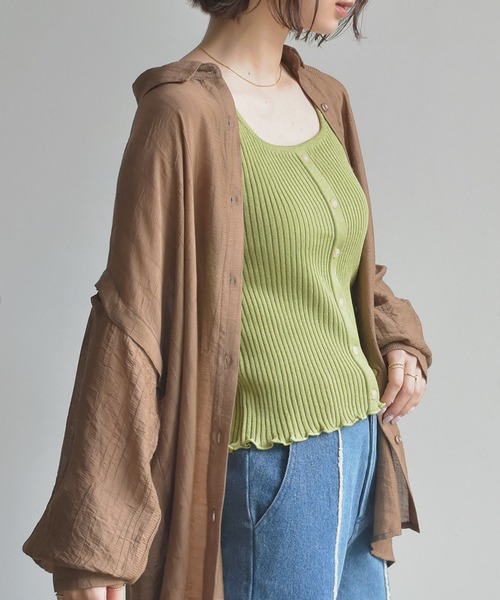 RETRO GIRL(レトロガール)の「リブニットタンク(ニット/セーター・レディース・ホワイト/ブラック/ダークブラウン/グリーン/ダークオレンジ/ブルー系その他/オレンジ系その他・FREE)」の13枚目の写真